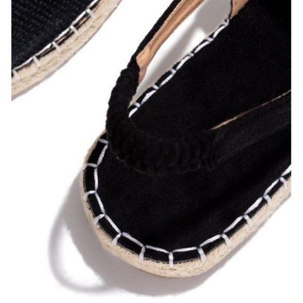 !NEW! Peep Toe Slingback Espadrilles in Black - Picture 5 of 6
